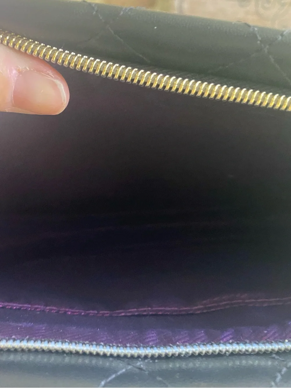 Younique Black Quilted Crossbody with Gold Chain Detail